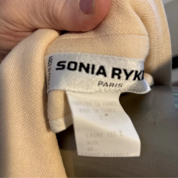 SONIA RYKIEL PARIS COAT Jacket CREAM Off WHITE 42/12 Turn Key Lock Silver button - Picture 10 of 15